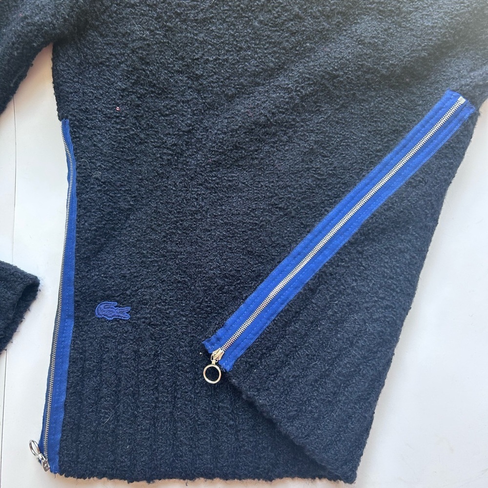 Lacoste navy blue Sweater with side zipper boucle - Picture 7 of 9